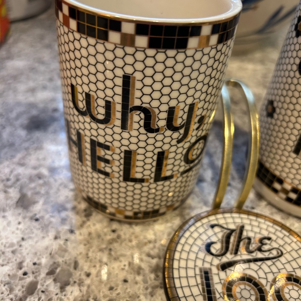 Anthropologie bistro tile Bathroom Set of 3 - Picture 5 of 7